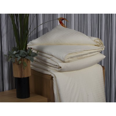 Soya Bean Filled Quilt Double Cream Color With 300 TC Cotton Fabric 210 x 230 CM