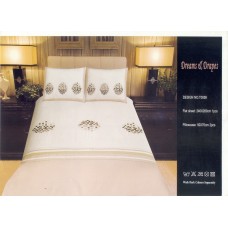 Egyptian Cotton 300 TC Embroidered Designer Bed Sheets King Size 240 Cm x 260 Cm BSEMT0058