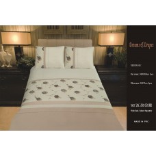 Egyptian Cotton 300 TC Embroidered Designer Bed Sheets King Size 240 Cm x 260 Cm BSEMV5102