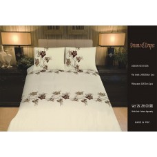 Egyptian Cotton 300 TC Embroidered Designer Bed Sheets King Size 240 Cm x 260 Cm BSEMV5103